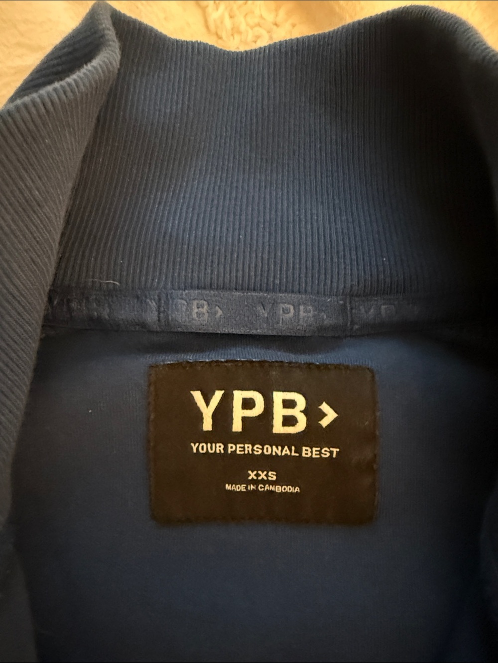 YPB Blue Quarter-Zip Cropped Sweatshirt - Picture 3 of 3